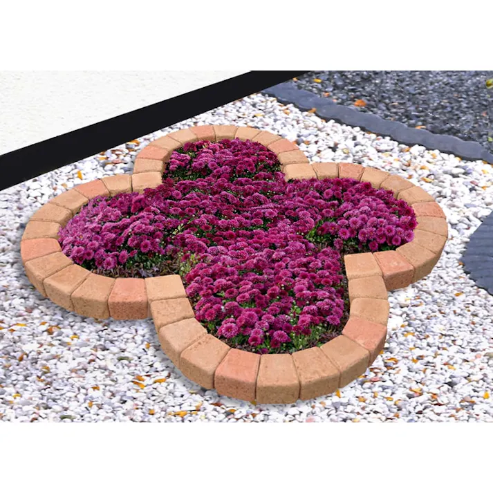 花壇 レンガ クローバー 花型 レンガブロック 1070×1070mm クリームカラーセット 花壇ブロック 土留め ピンコロ 庭 置くだけ diy おしゃれ かわいい ガーデニング コンクリート 並べるだけ