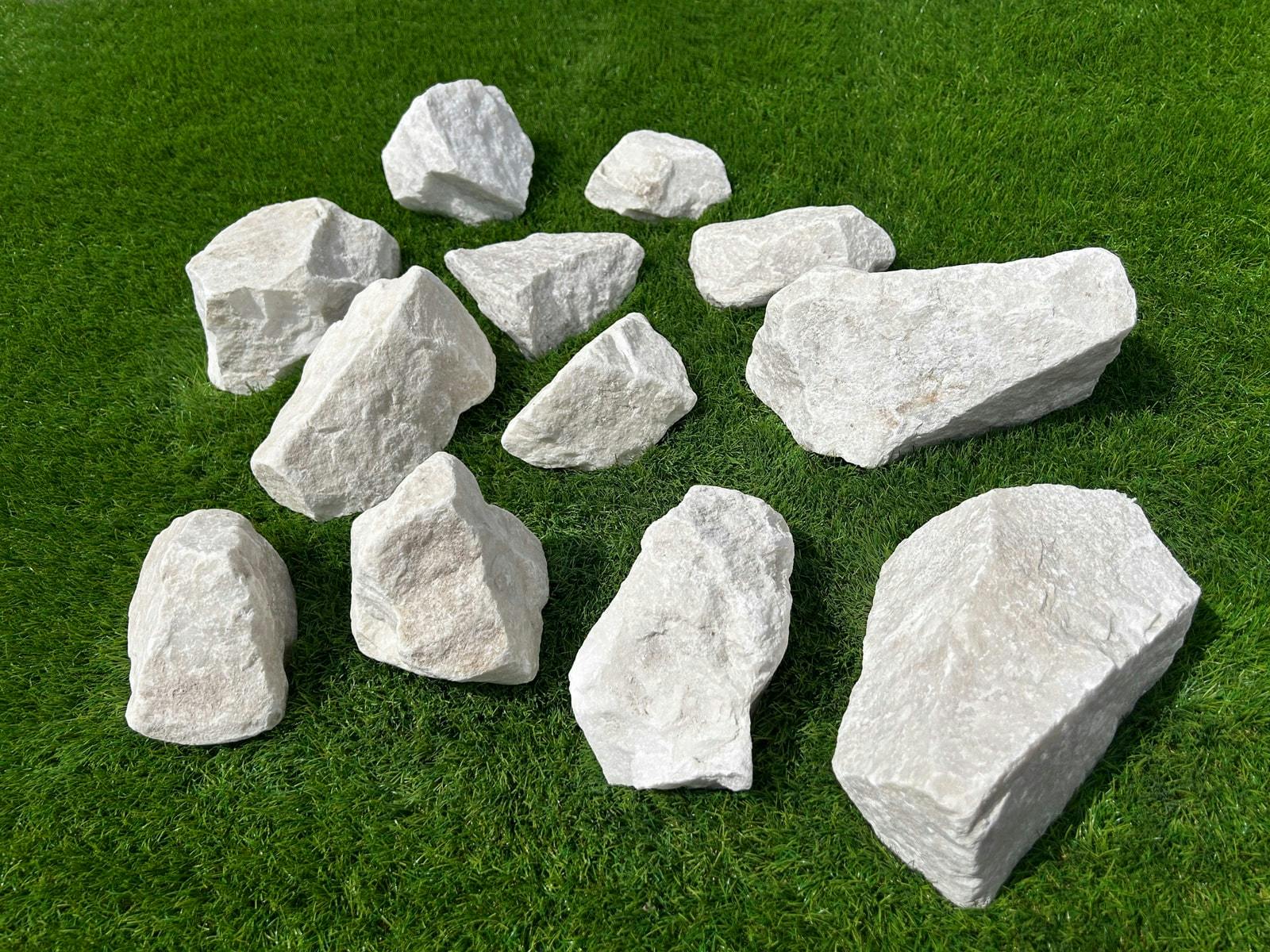 庭石 白 ロックガーデン 庭 石 割栗石 岩 ホワイトロック 20kg 大理石