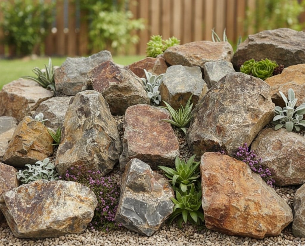 庭石 割栗石 ブラウン ロックガーデン 石 モカロック 20kg 割栗石 茶色