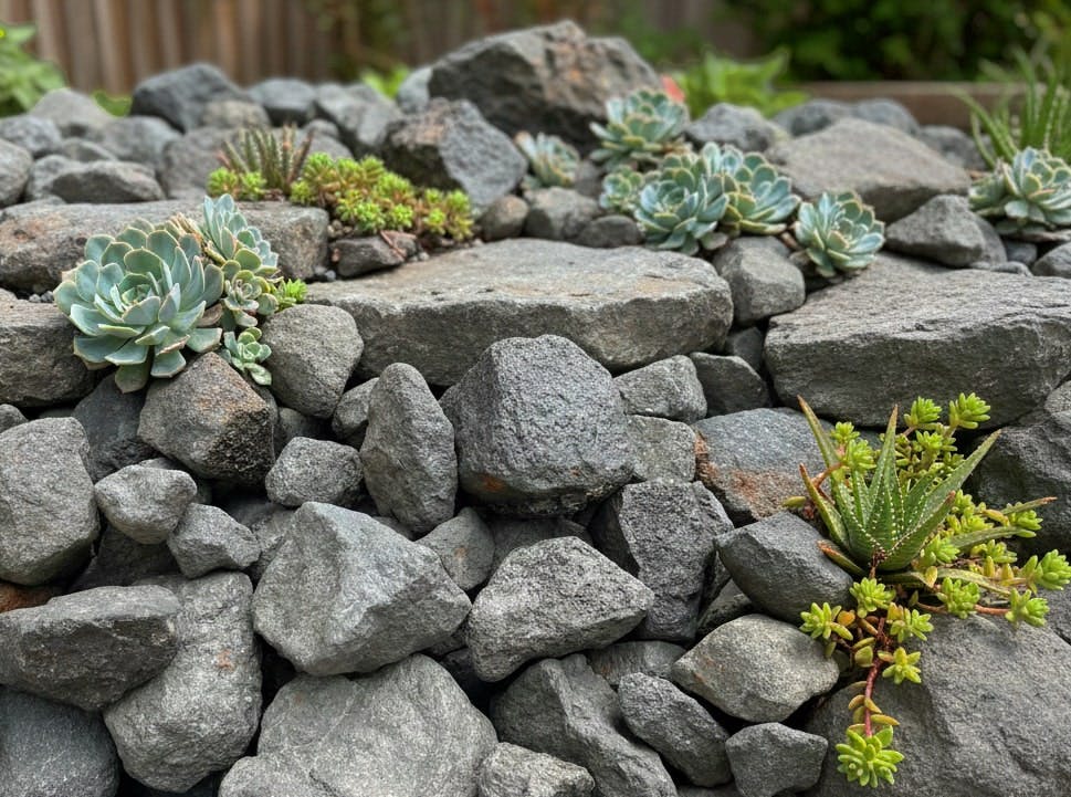 庭石 割栗石 黒 ロックガーデン 石 リアルブラック大サイズ 20kg 割