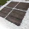 【 防草シート付き コンクリート製タイル】 ダークウッド 木目調 庭 ステップ 飛石 敷石 お悩み解消 雑草対策 置くだけ 簡単施工 diy ウッドデザイン 滑り止め 舗石