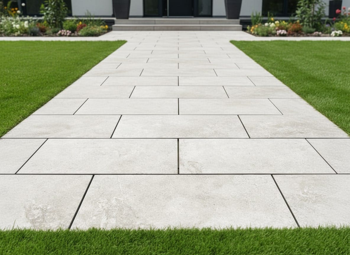 庭 タイル 置くだけ 敷石 平板 シルククォーツ 2枚セット 20mm厚 厚物