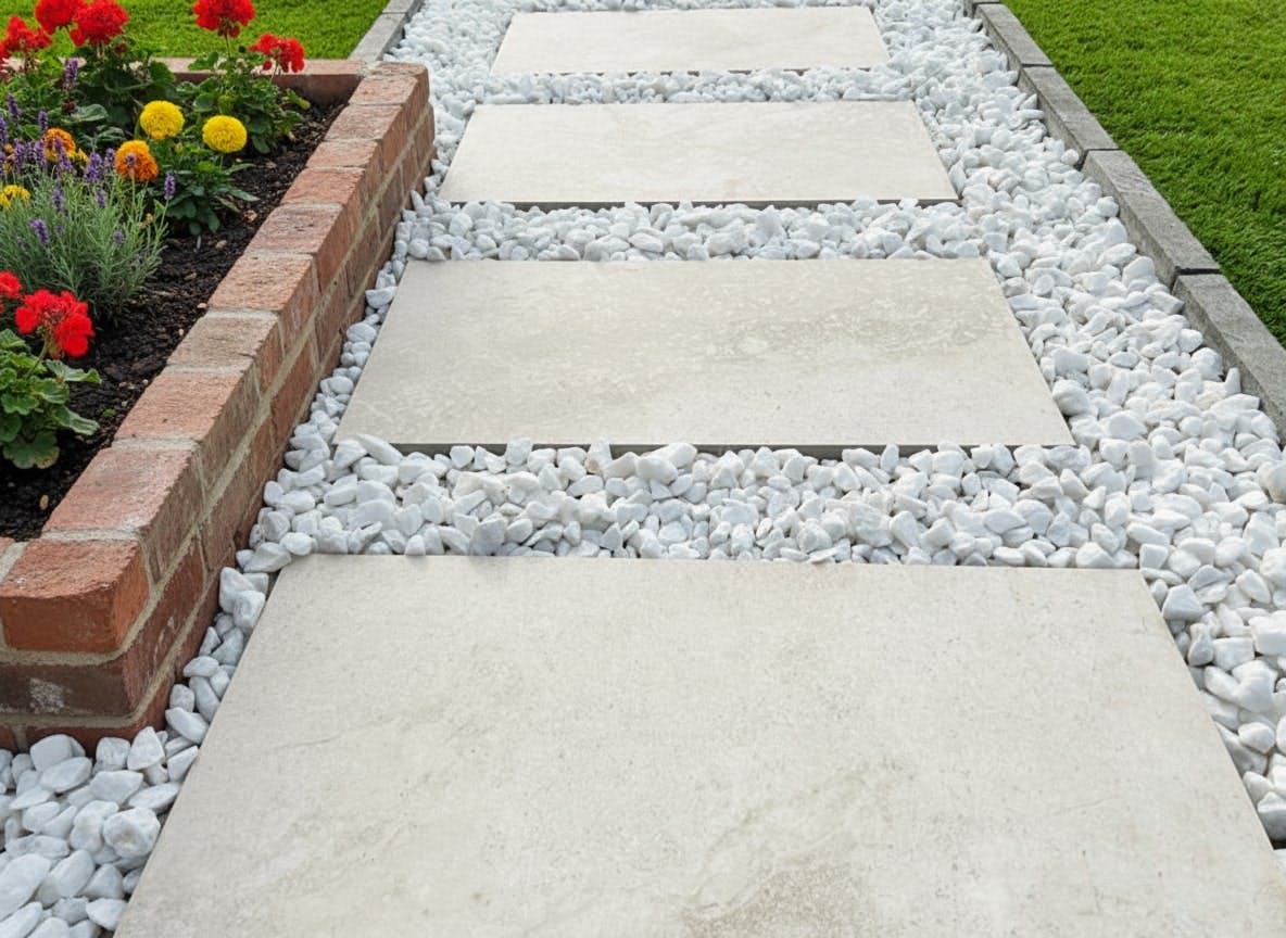 庭 タイル 置くだけ 敷石 平板 シルククォーツ 2枚セット 20mm厚 厚物