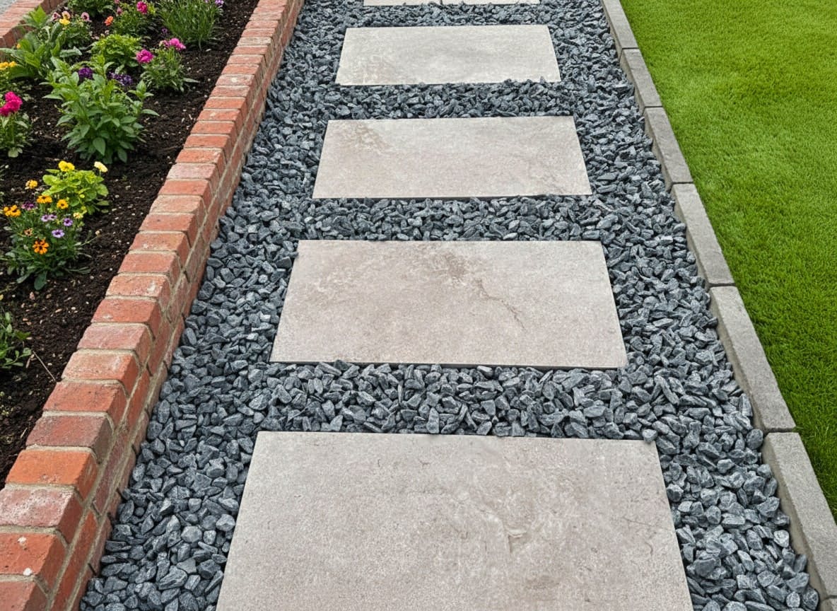 タイル 平板 敷石 シルバーグレー 2枚セット 20mm厚 厚物 自然石風