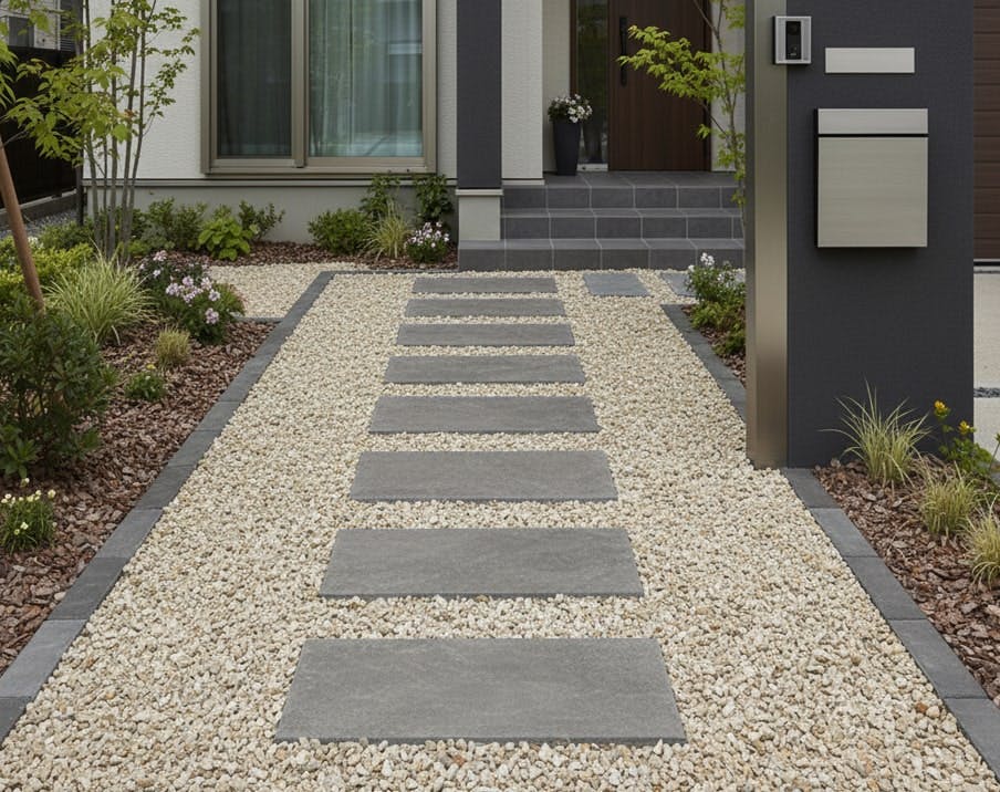 庭 タイル 置くだけ 敷石 平板 敷石 グリジオクォーツ 2枚セット 20mm