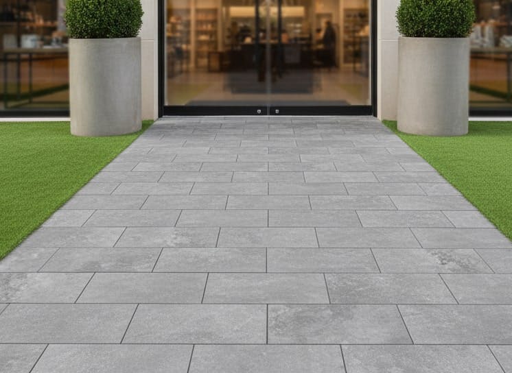 庭 タイル 置くだけ 敷石 平板 敷石 グリジオクォーツ 2枚セット 20mm