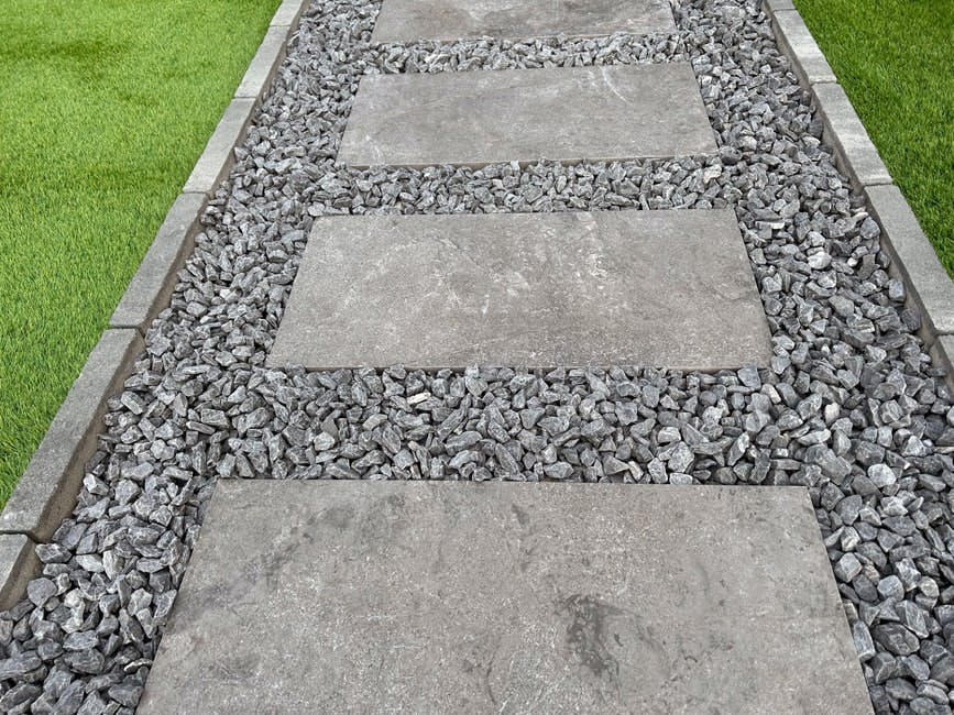 庭 タイル 置くだけ 敷石 平板 敷石 グリジオクォーツ 2枚セット 20mm