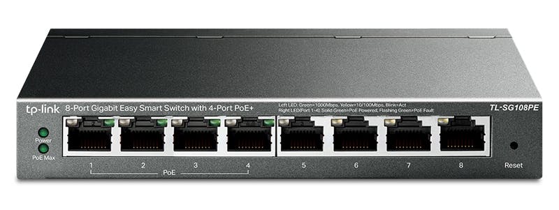 8ポート ギガビット PoE(4ポート)イージースマート スイッチ