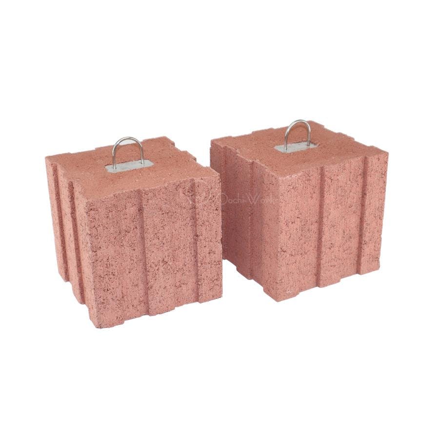 ウェイトブロック レッド 2個セット リング付きウェイト ガーデンウェイト 【送料無料】