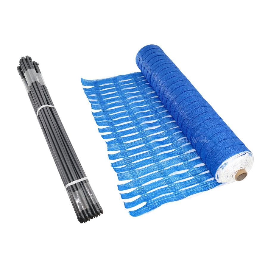 ネットフェンス ブルー 1ｍ×50ｍ 防獣杭 30本付き セット フェンスネット＆杭セット ブルーフェンス 仮設フェンス 防塵ネット ネットフェンス 【送料無料】