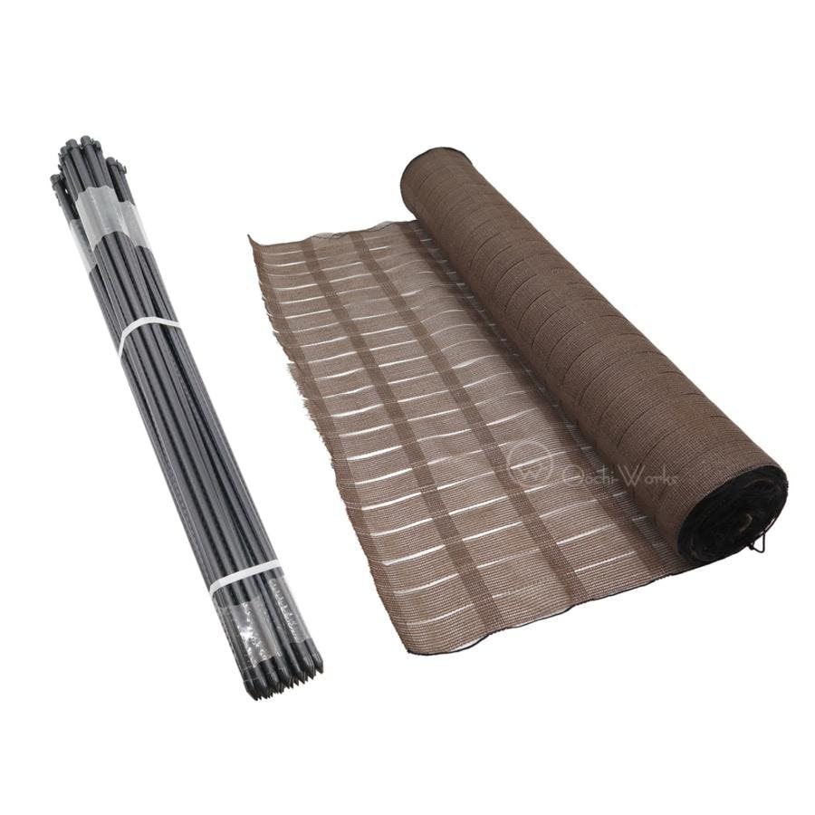 フェンスネット ブラウン 1ｍ×50ｍ 防獣杭 30本付き セット フェンスネット＆杭セット ブラウンフェンス 仮設フェンス 防塵ネット ネットフェンス 景観ネット 【送料無料】