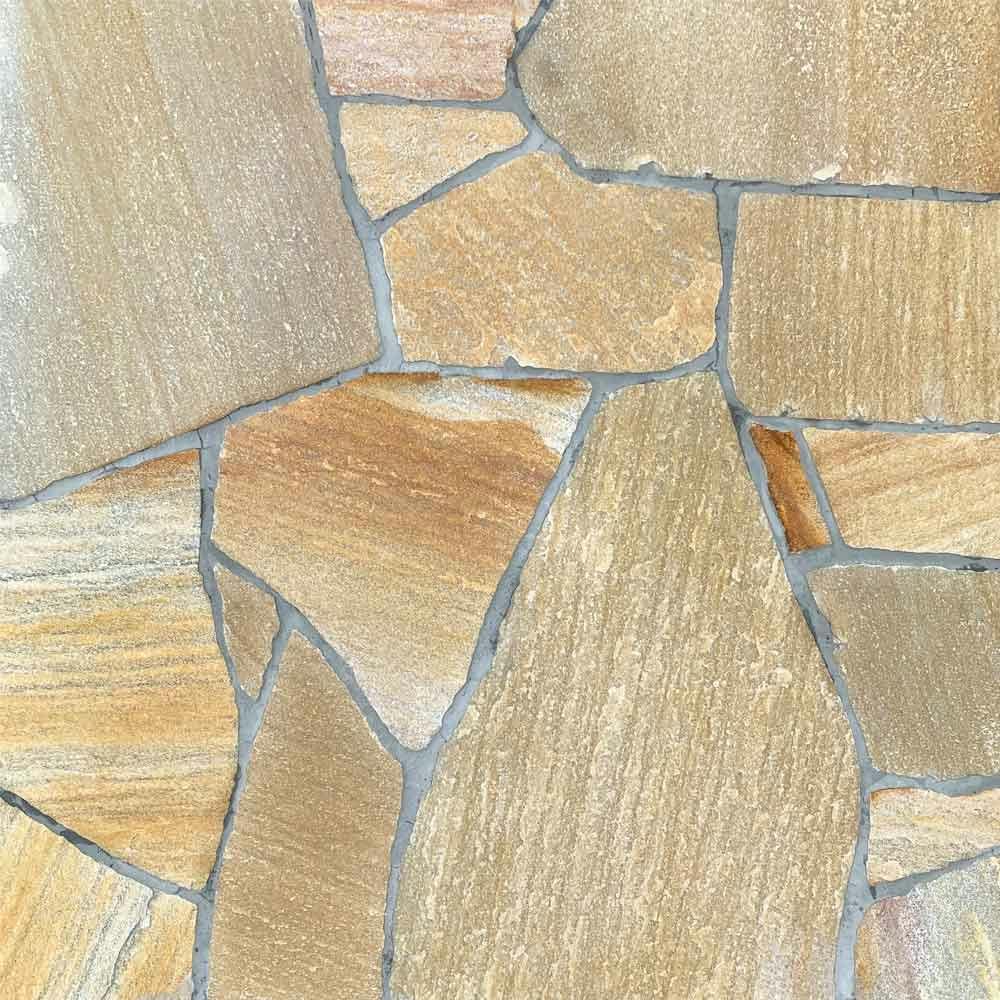 TAIKOH 乱形石材 アルビノイエロー 0.5平米入り 10〜30mm厚 | 庭園資材