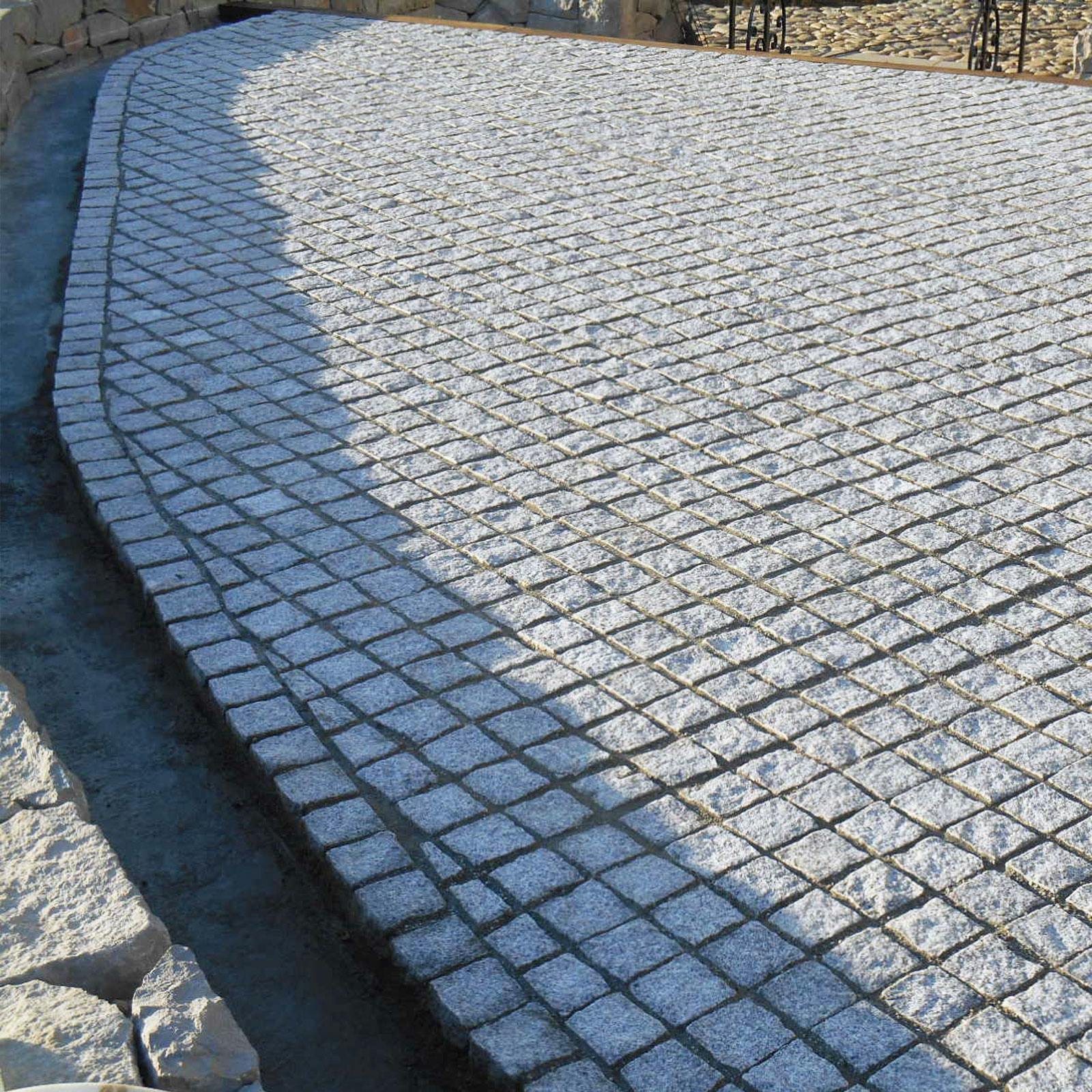 TAIKOH ピンコロ 白御影 半丁 (9×9×4.5cm) 30個セット 中国 | 庭園資材