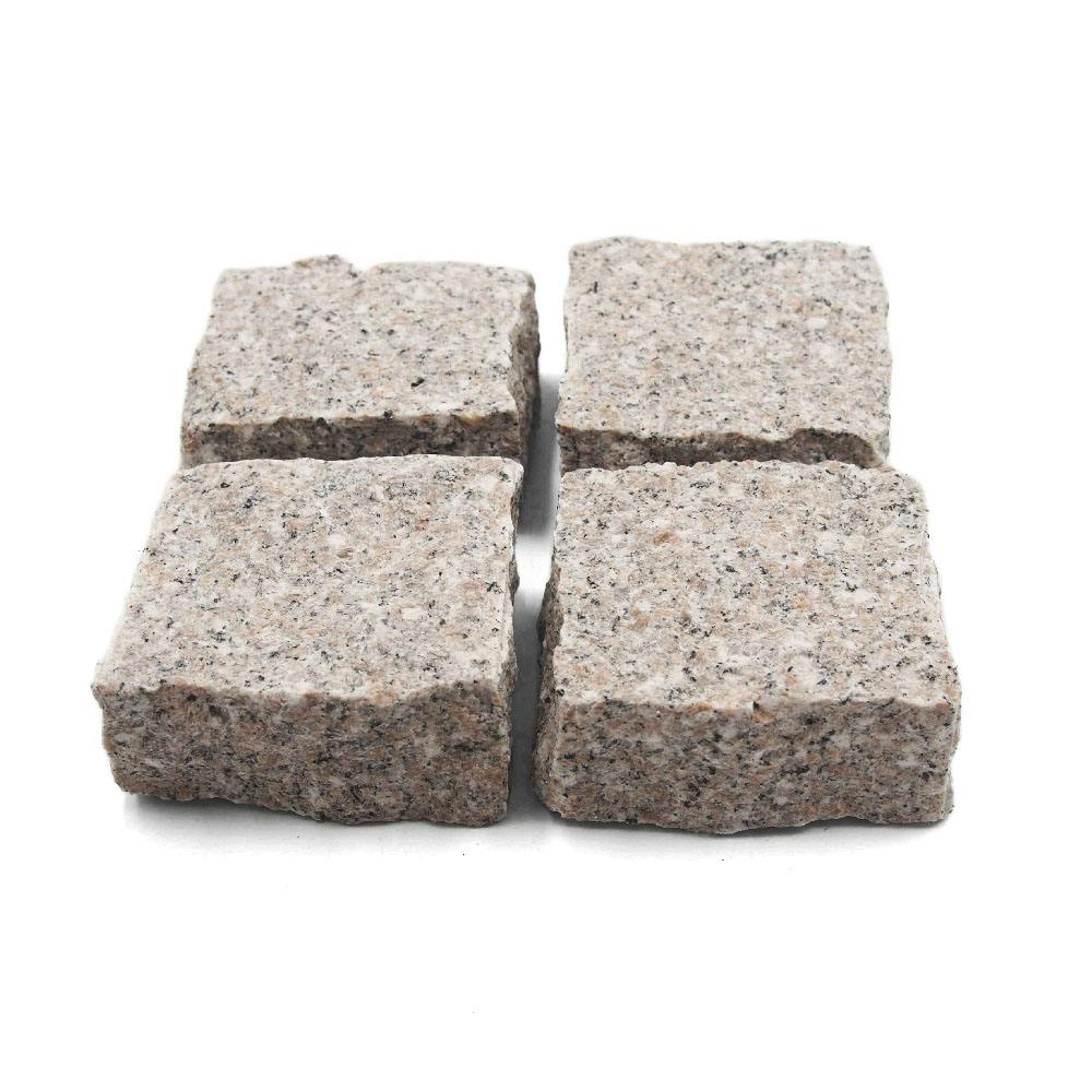 TAIKOH ピンコロ 白御影 半丁 (9×9×4.5cm) 30個セット 中国 | 庭園資材