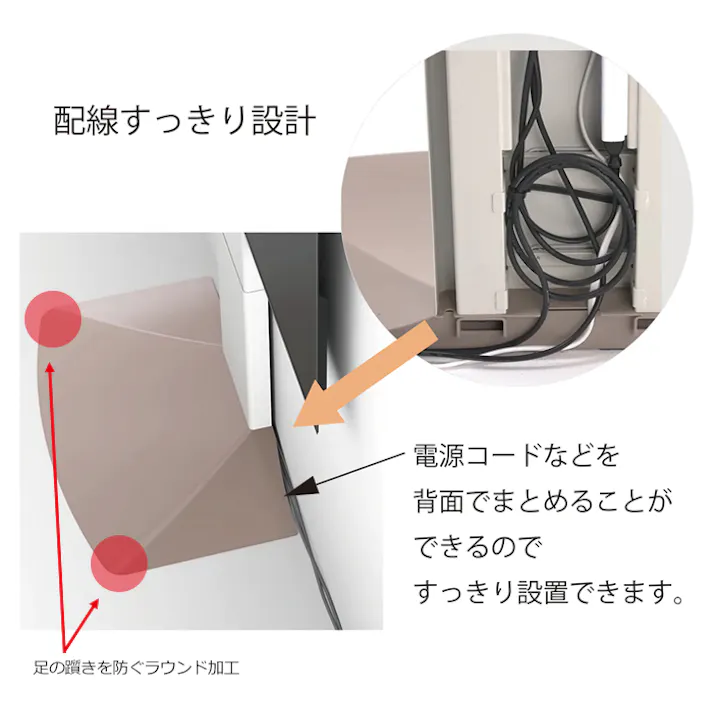 壁寄せテレビスタンド 壁ピタ 壁寄せテレビ台 壁寄せ コード収納 高さ調整 テレビラック テレビ台