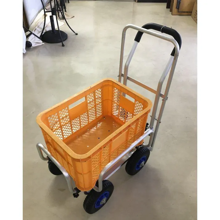 伸縮アルミハウスカー ブレーキ付き TC1408AL-B 8インチノーパンクタイヤ 【送料無料】