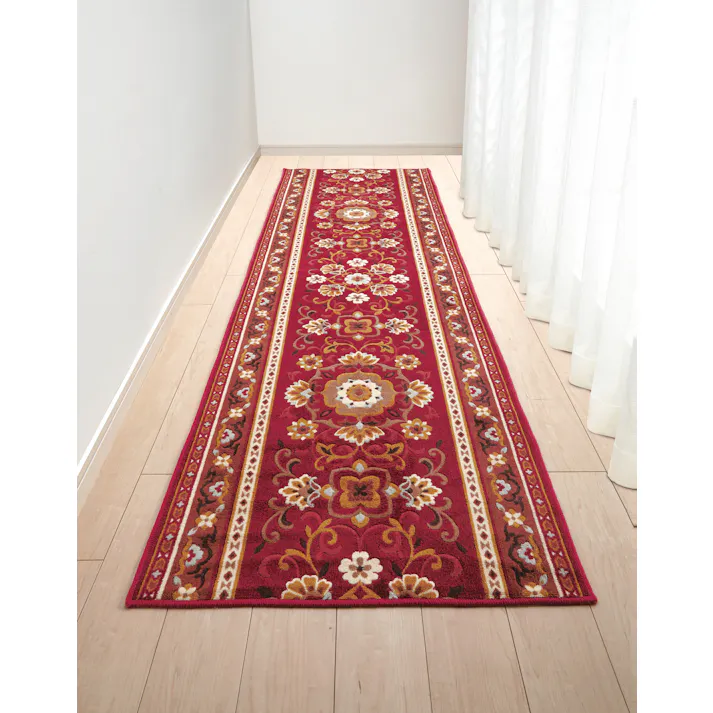 抗菌・防臭加工アラベスク柄廊下敷 【エンジ】【65×340cm】 【送料込み】 #4560322421588 flife