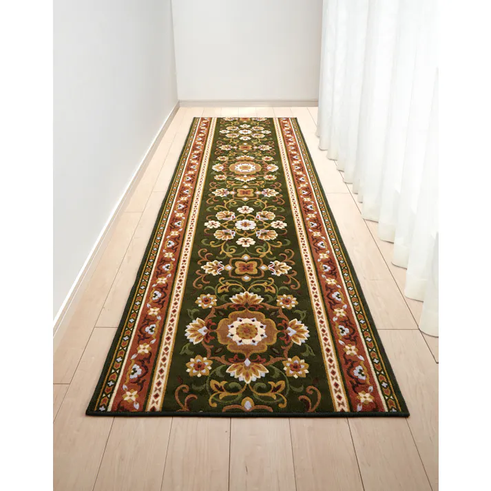 抗菌・防臭加工アラベスク柄廊下敷 【グリーン】【65×440cm】 【送料込み】 #4560322421601 flife