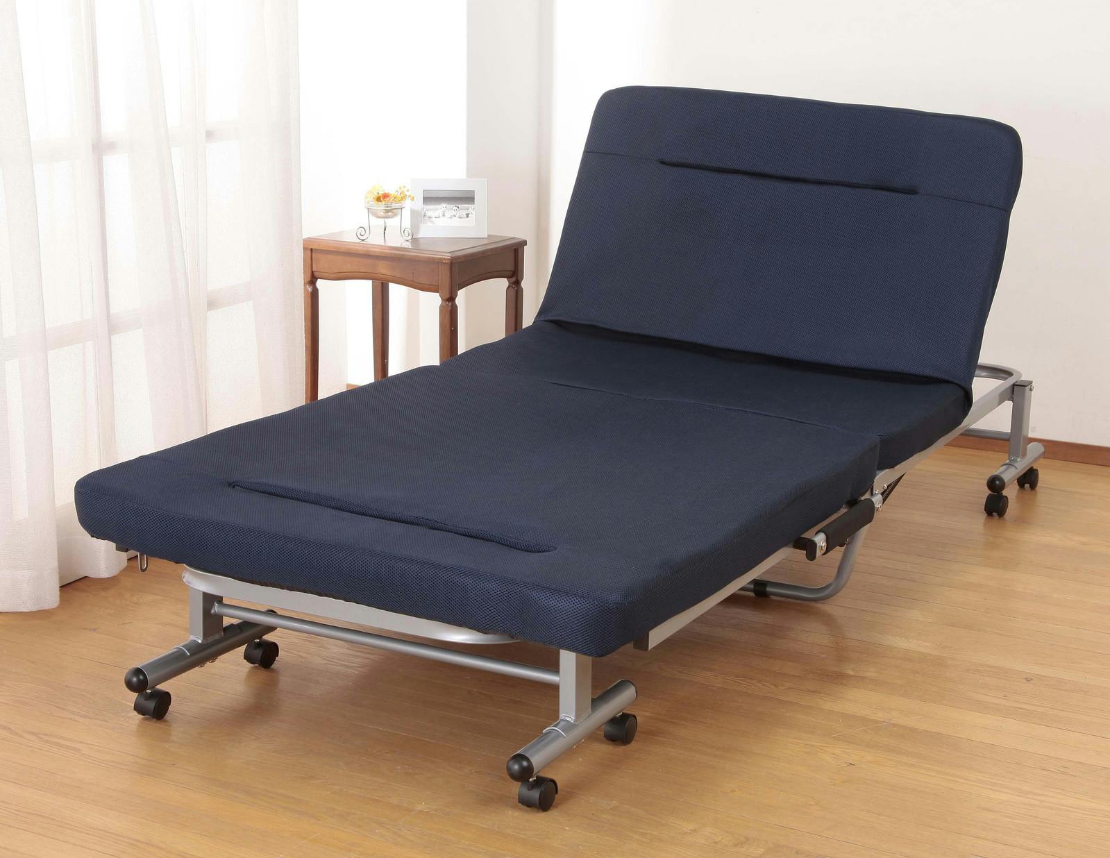 折りたたみソファベッド　ネイビー（組立不要）    【送料込み】 ＃4589970893431 flife