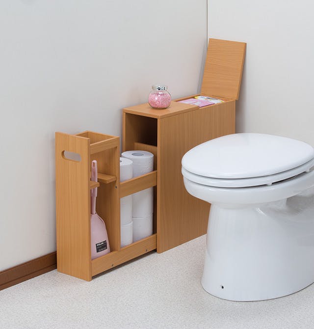 薄型スライドトイレラック  【ナチュラル】  【送料込み】 ＃4589978088358 flife