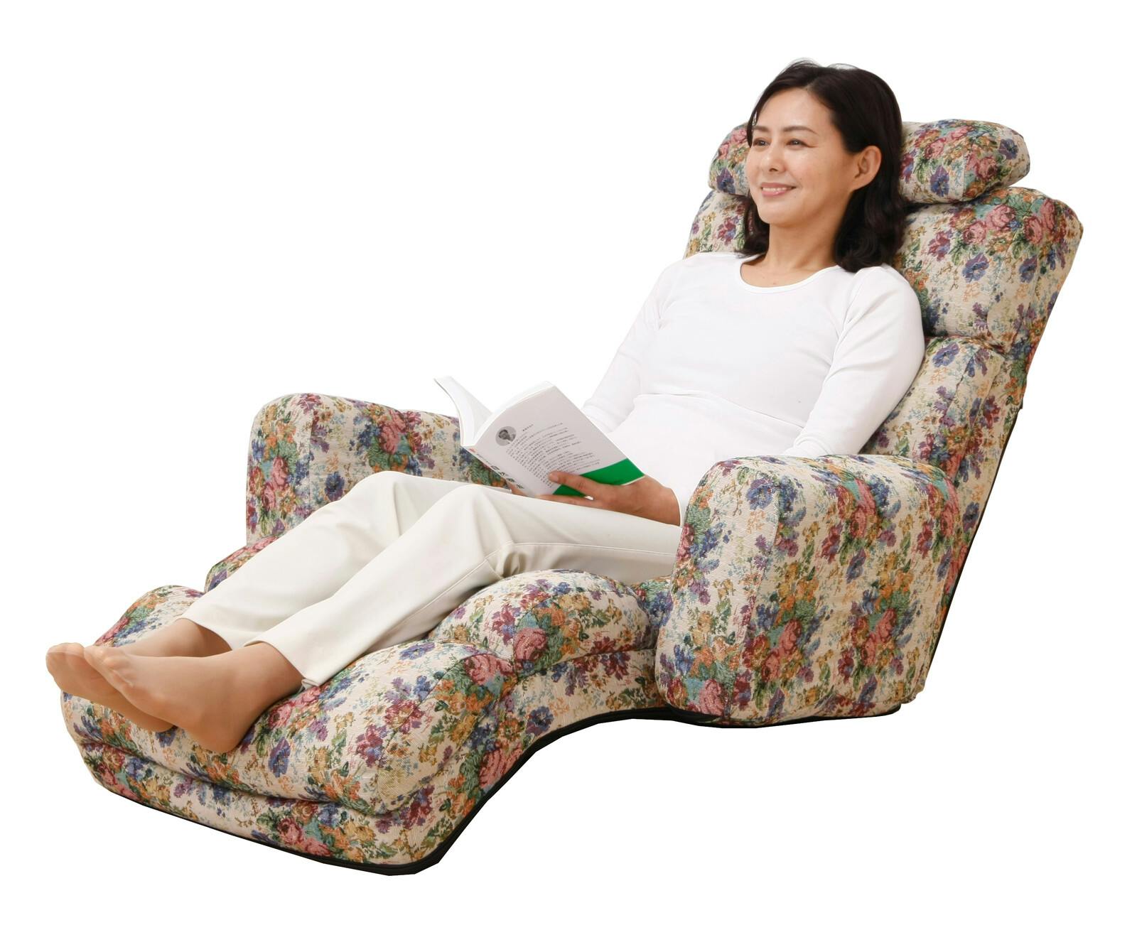 ふかふかリラックスチェアDX 【肘あり】【ゴブラン】 【送料込み