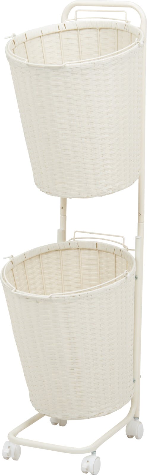 スチールフレームランドリーラック  【2段】【ホワイト】 【送料込み】 ＃4934257278560 flife