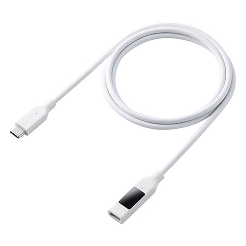 電力ディスプレイ付き延長ケーブル USB-C - USB-C/240W ホワイト