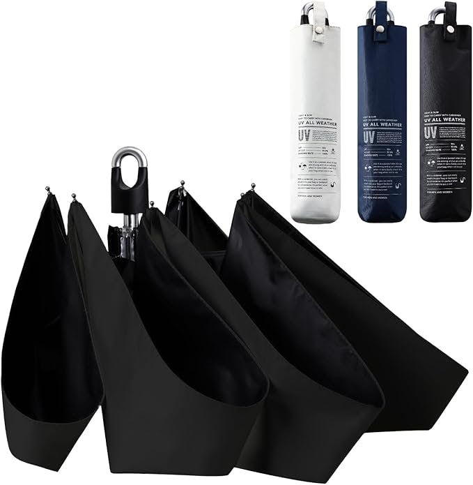 【送料無料】日傘 ブラック 男女兼用 折りたたみ傘 【カラビナ付 UVカット 折りたたみ日傘】 遮光率100% 強耐久グラスファイバー採用 レディース メンズ UVカット 折りたたみ 晴雨兼用 折り畳み