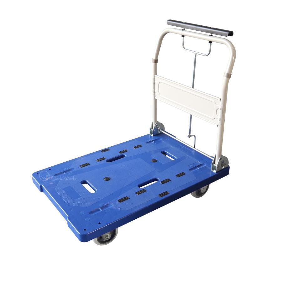 ブレーキ付 静音 プラスチック台車 300kg 静音ブレーキ付き台車 【送料