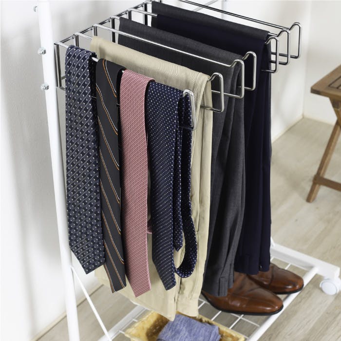 21140【SBH-140】スリム ハンガーラック スラックスハンガー 7本 付き