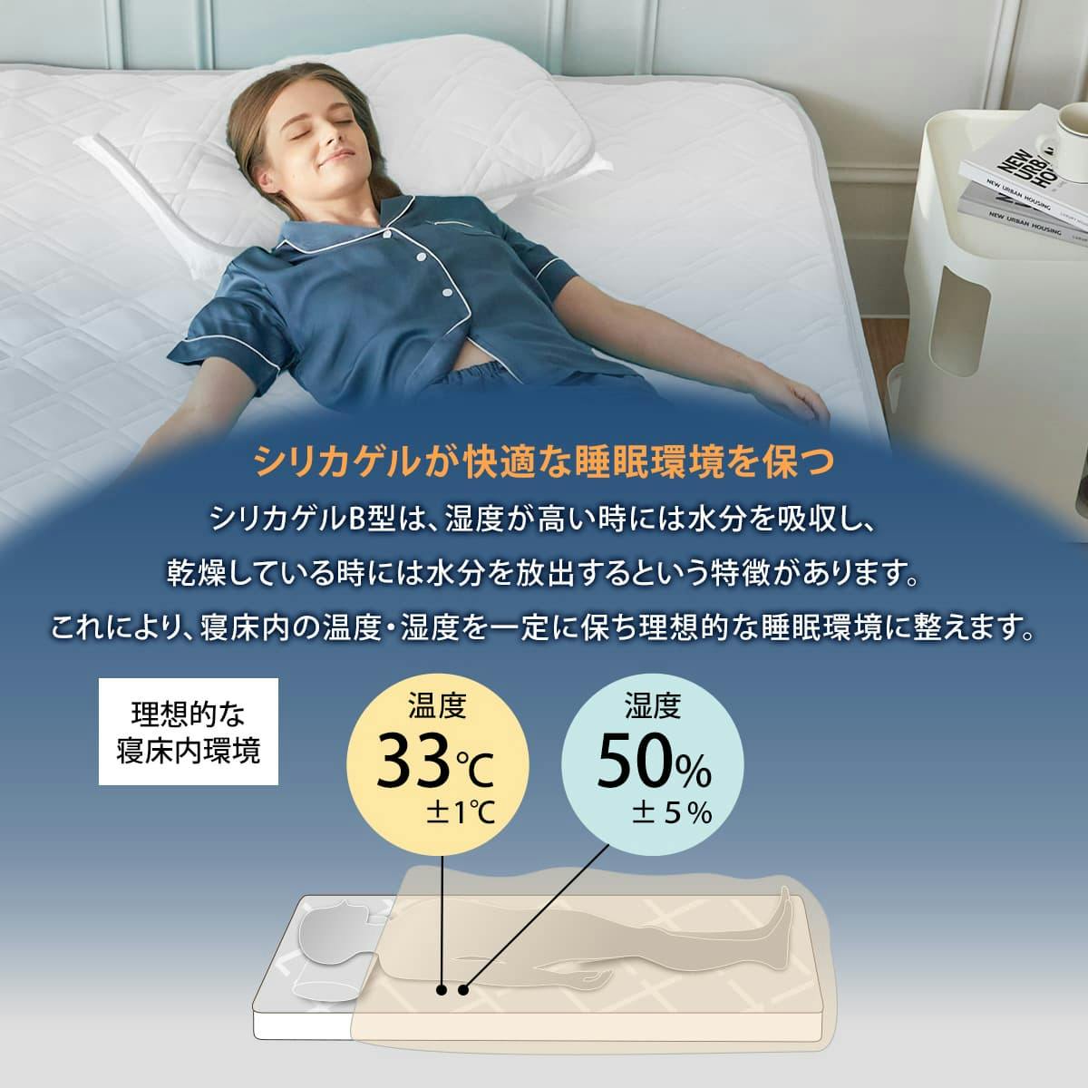 篠原化学 除湿消臭 敷きパッド ダブル 140×205cm 綿100% 吸湿