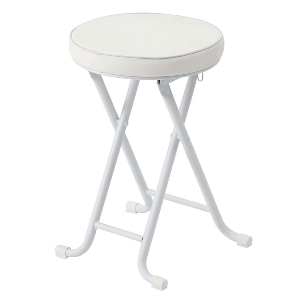 ベーススツール　AWH（ホワイト）　 ベーススツール イス 北欧風 折りたたみ 丸イス 完成品 椅子 パイプイス モダン いす ひとり暮らし 【送料込み】 ＃4532947023010 nagai