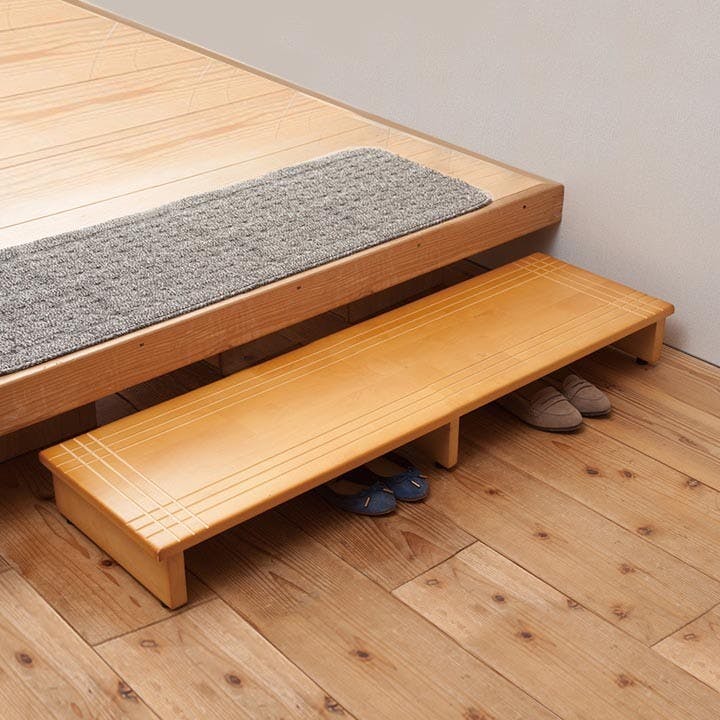 木製玄関踏み台120 【色／ライトブラウン（LBR）】 【幅120cm】木製