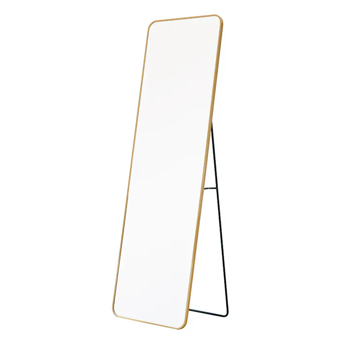 スタンドミラー ルーミー(スクエア)【色/ゴールド(GD)】 スタンドミラー ルーミー(スクエア) 幅50cm 鏡 姿見 全身 ゴールド 大型 ワイド 韓国インテリア 【送料込み】 #4532947301316 nagai