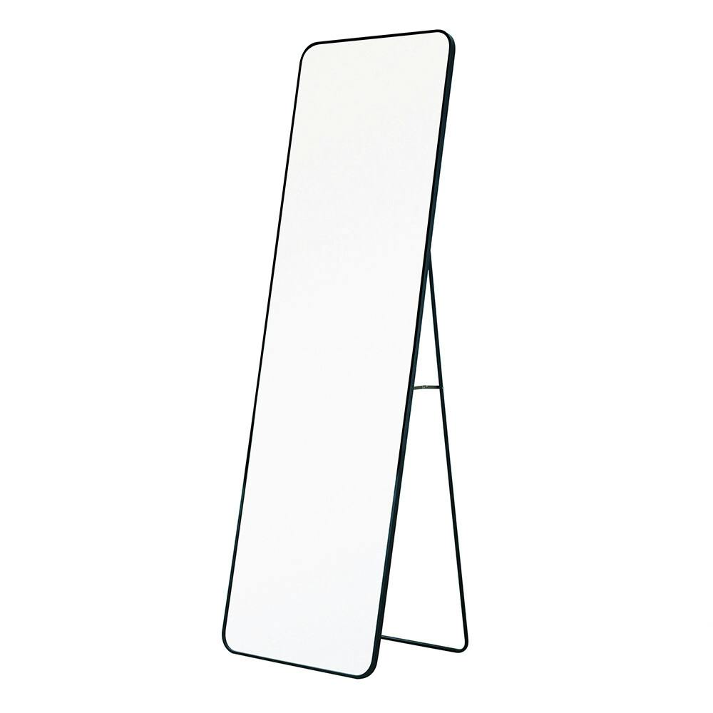 スタンドミラー ルーミー（スクエア）【色／ブラック（BK）】 スタンドミラー ルーミー(スクエア) 幅50cm 鏡 姿見 全身 ゴールド 大型 ワイド 韓国インテリア 【送料込み】 ＃4532947301309 nagai