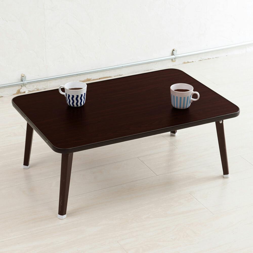 ハウステーブル（幅75） 【色／ブラウン（BR）】 ハウステーブル【幅75cm】 机 折りたたみ 木製 折れ脚 ナチュラル 完成品 ひとり暮らし 【送料込み】 ＃4532947750206 nagai