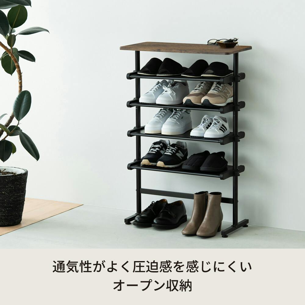 ワンタッチ式可動棚ラック フィット 【色／ウッド（WD）】 ワンタッチ