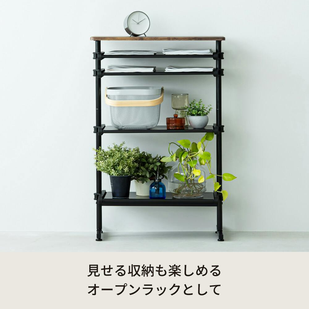 ワンタッチ式可動棚ラック フィット 【色／ウッド（WD）】 ワンタッチ