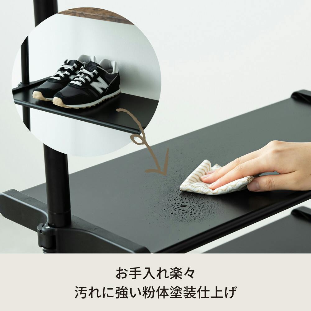 ワンタッチ式可動棚ラック フィット 【色／ウッド（WD）】 ワンタッチ
