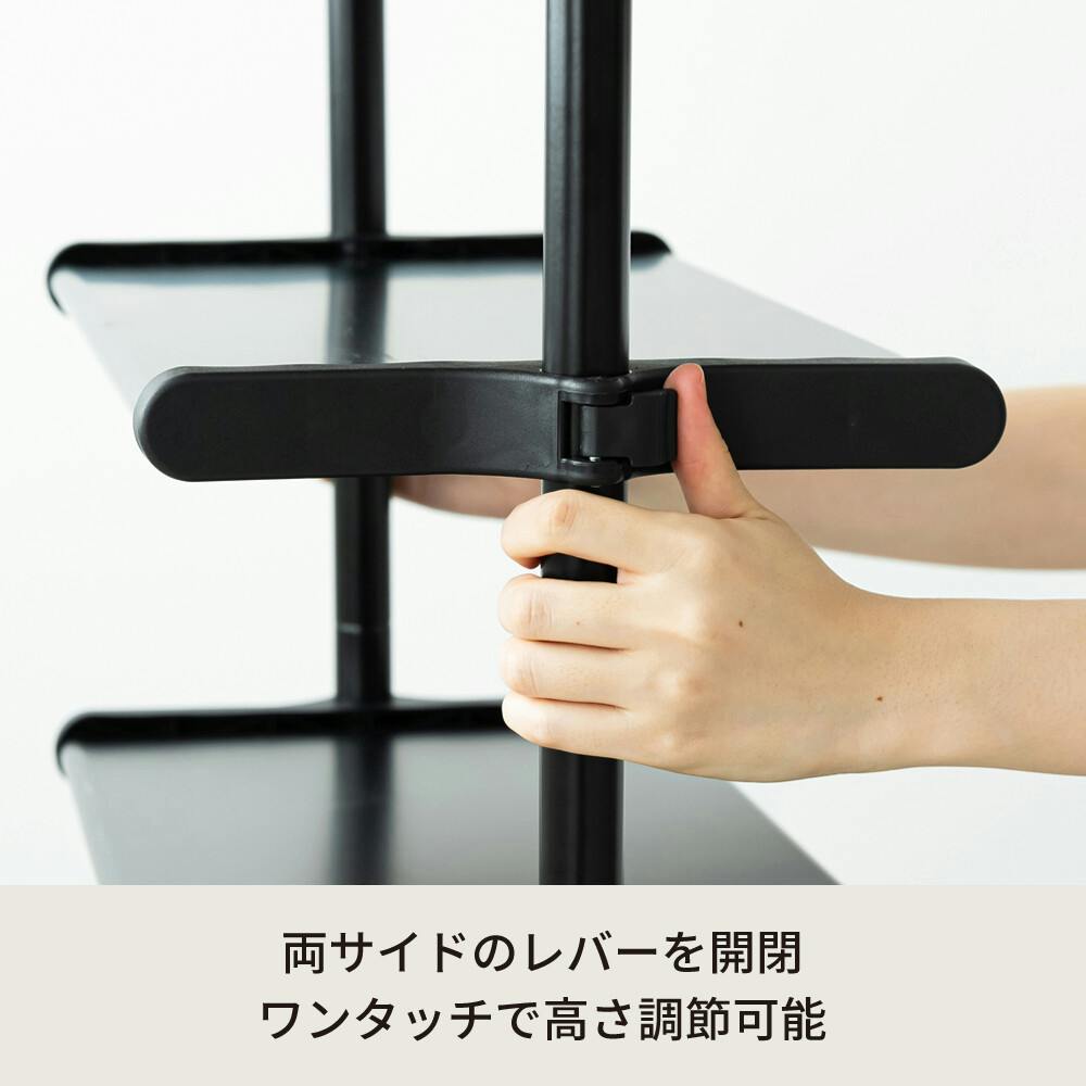 ワンタッチ式可動棚ラック フィット 【色／ウッド（WD）】 ワンタッチ