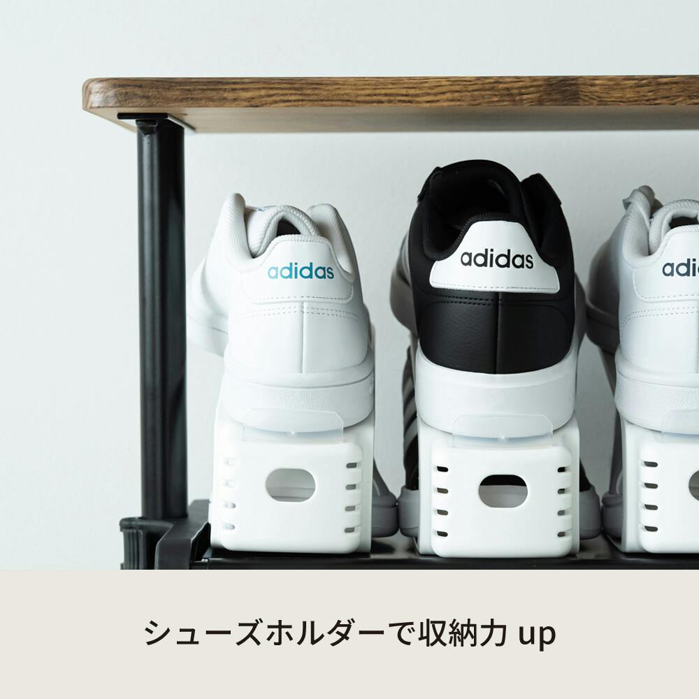 ワンタッチ式可動棚ラック フィット 【色／ウッド（WD）】 ワンタッチ