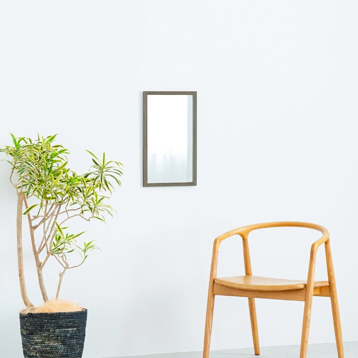 ウォールミラーwoody 【色／グレー（GY）】 ウォールミラーwoody 木目