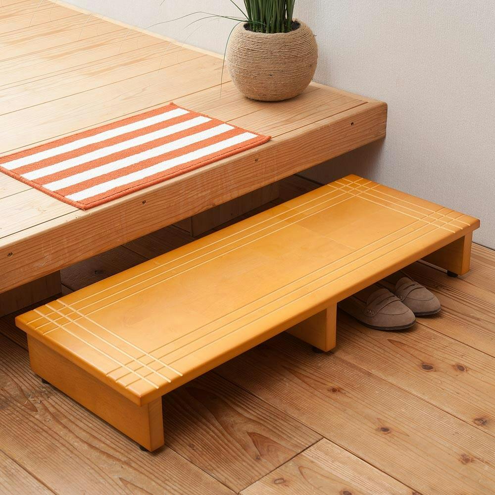 木製玄関踏み台120 【色／ライトブラウン（LBR）】 【幅120cm】木製