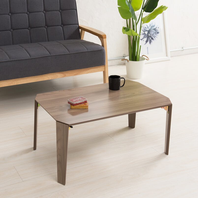 カームテーブル（幅75） 【色／ブラウン（BR）】 【幅75cm】カームテーブル 机 木製 折りたたみ ローテーブル 折れ脚 ナチュラル モダン北欧風 ひとり暮らし 【送料込み】 ＃4532947107529 nagai