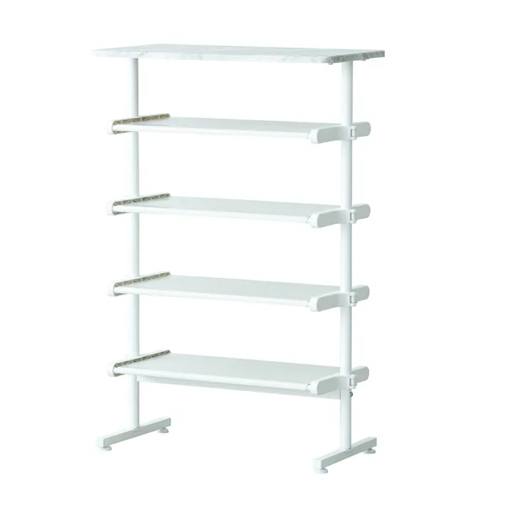 ワンタッチ式可動棚ラック フィット 【色/マーブル(MB)】 ワンタッチ式可動棚ラック フィット 大理石 木目 収納 韓国インテリア シェルフ スリム キッチンラック 【送料込み】 #4532947751234 nagai