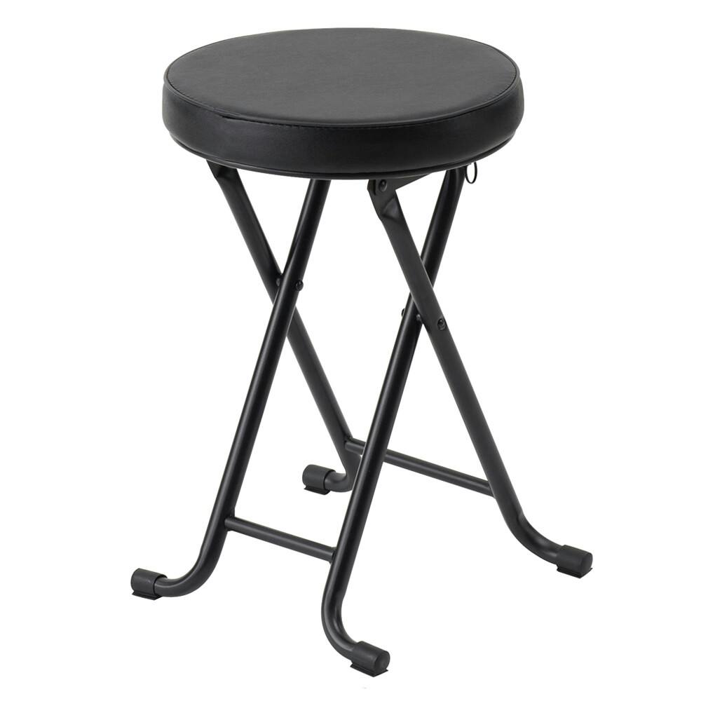 ベーススツール　ABK（ブラック）　 ベーススツール イス 北欧風 折りたたみ 丸イス 完成品 椅子 パイプイス モダン いす ひとり暮らし 【送料込み】 ＃4532947023027 nagai