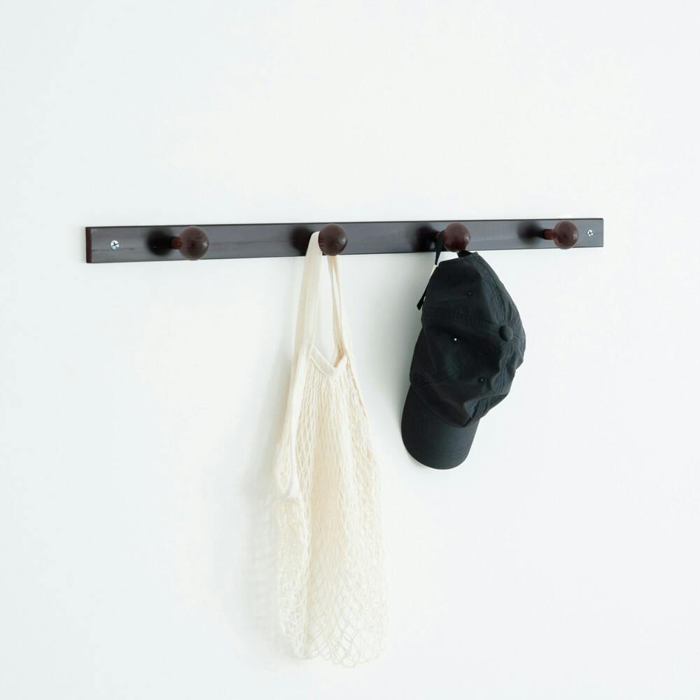 コートハンガー4ッ玉 【色／ブラウン（BR）】 コートハンガー (4玉) ハンガー 壁掛け 壁面収納 帽子掛け ウォールハンガー フック日本製 ひとり暮らし 【送料込み】 ＃4532947004521 nagai