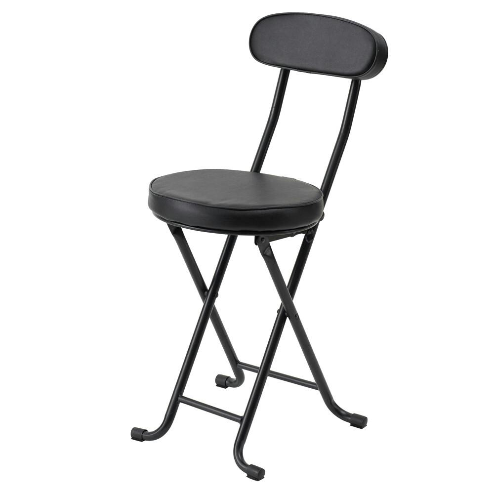 ベースチェア　ABK（ブラック）　 ベースチェア イス 北欧風 折りたたみ クッション 完成品 椅子 パイプイス モダン いす ひとり暮らし 【送料込み】 ＃4532947021528 nagai