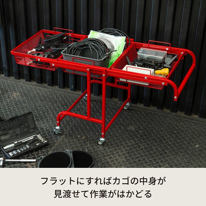 新品　本土送料無料　マルチワゴン ROBUST 3段 キッチンワゴン　レッド 新品 本土送料無料 マルチワゴン ROBUST 3段 キッチンワゴン レッドの