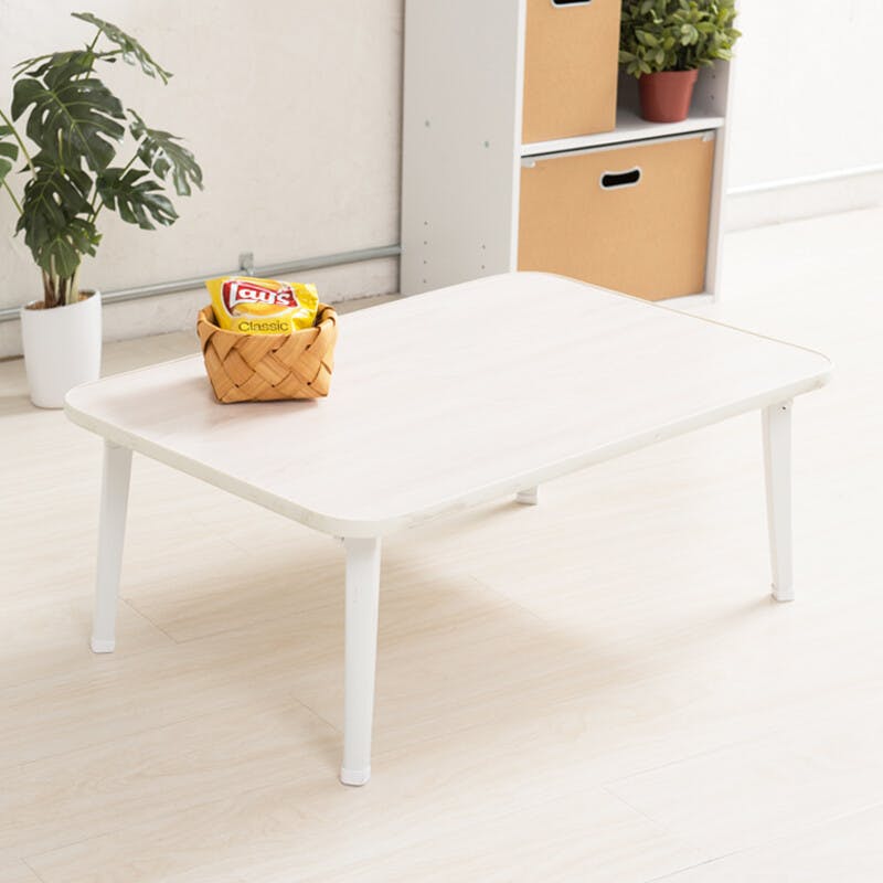 ハウステーブル（幅75） 【色／ホワイト（WH）】 ハウステーブル【幅75cm】 机 折りたたみ 木製 折れ脚 ナチュラル 完成品 ひとり暮らし 【送料込み】 ＃4532947750305 nagai